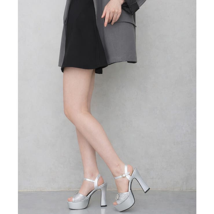 【26年春夏新作】厚底 ビジューバックル アンクルストラップ サンダル | DEMETER | 詳細画像45 