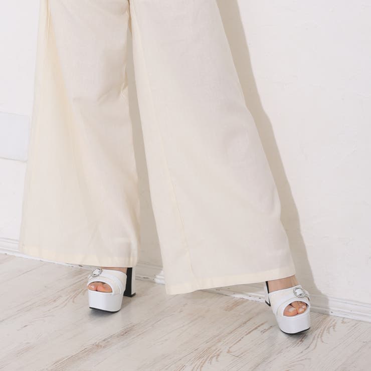 厚底 太ヒール ビジューバックル アンクルストラップ サンダル | DEMETER | 詳細画像11 