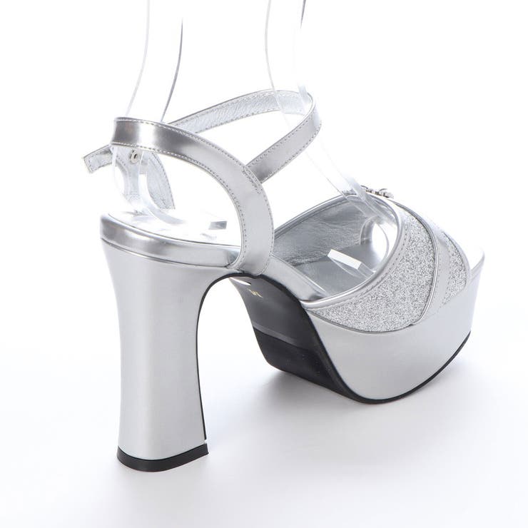 厚底 太ヒール ビジューバックル アンクルストラップ サンダル | DEMETER | 詳細画像22 