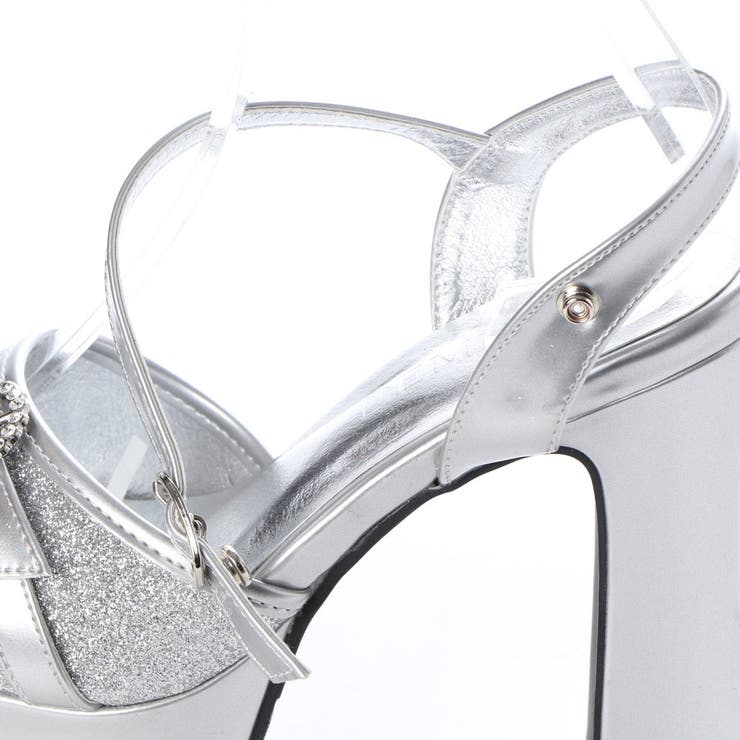 厚底 太ヒール ビジューバックル アンクルストラップ サンダル | DEMETER | 詳細画像24 