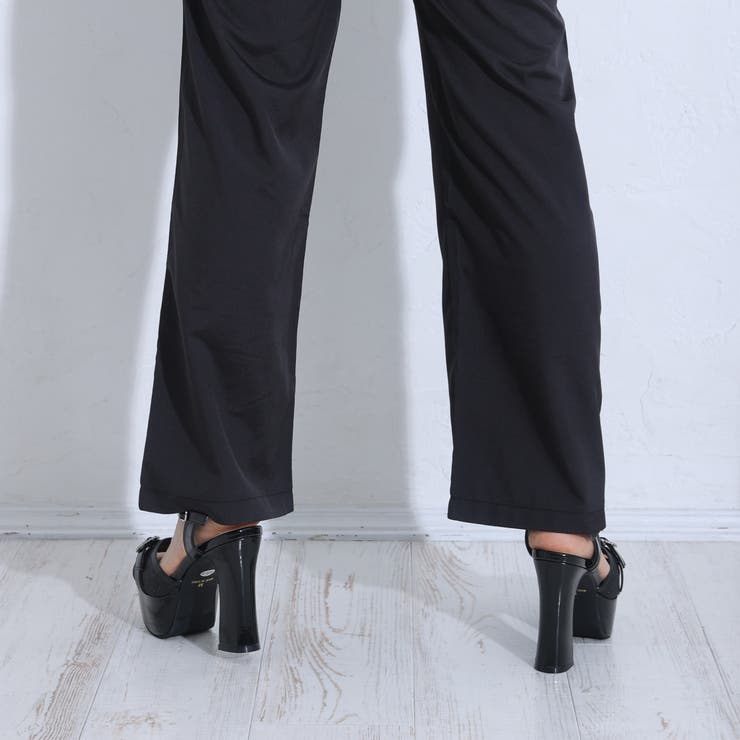 厚底 太ヒール ビジューバックル アンクルストラップ サンダル | DEMETER | 詳細画像7 