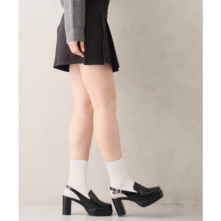 【25年秋冬新作】厚底 プラットフォーム スリングバック ローファーパンプス | DEMETER | 詳細画像10 