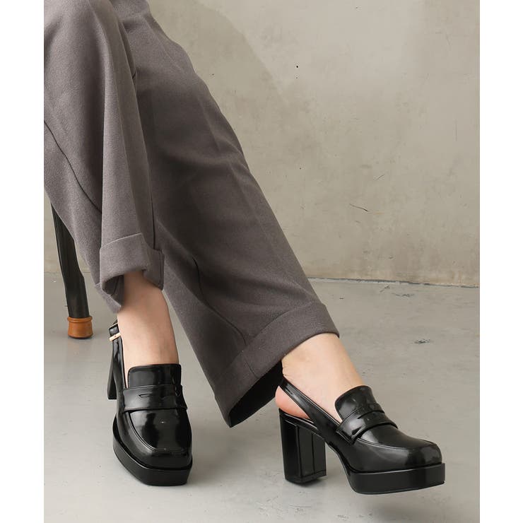 【25年秋冬新作】厚底 プラットフォーム スリングバック ローファーパンプス | DEMETER | 詳細画像20 
