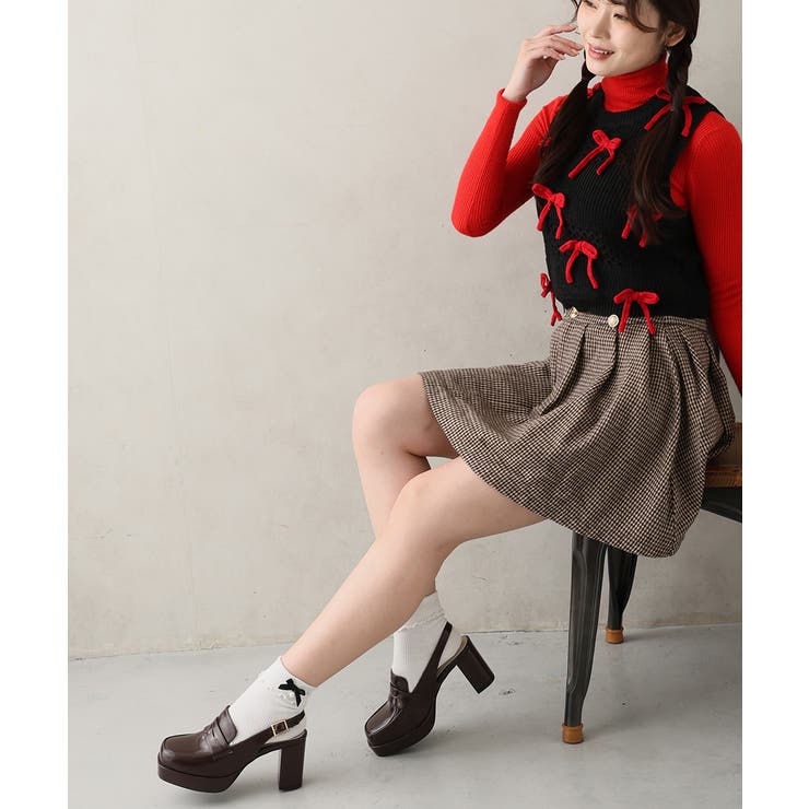 【25年秋冬新作】厚底 プラットフォーム スリングバック ローファーパンプス | DEMETER | 詳細画像36 