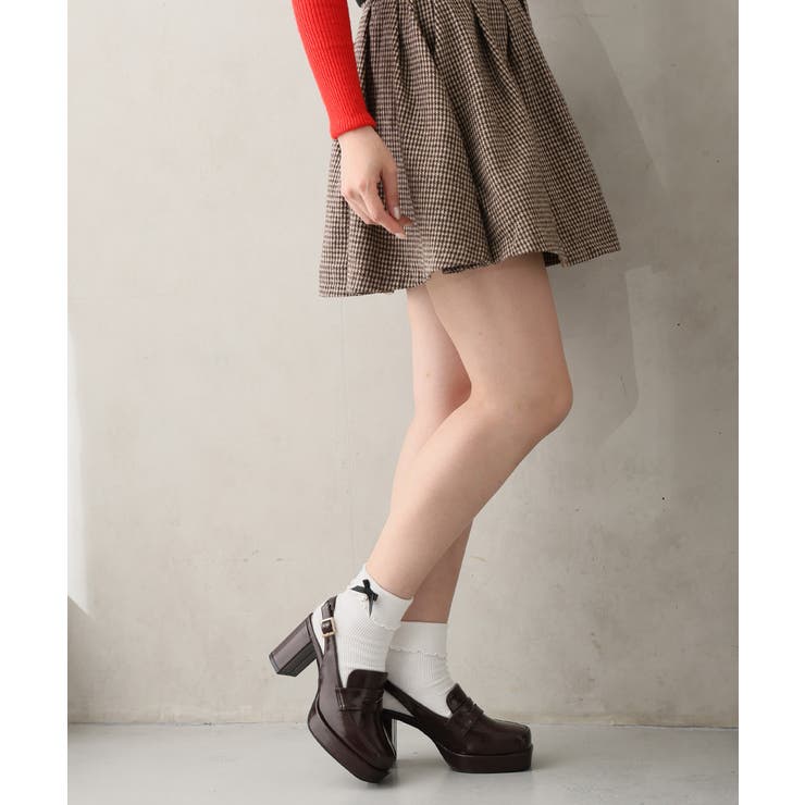 【25年秋冬新作】厚底 プラットフォーム スリングバック ローファーパンプス | DEMETER | 詳細画像38 