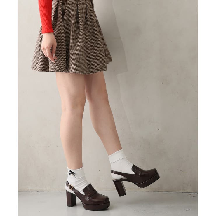 【25年秋冬新作】厚底 プラットフォーム スリングバック ローファーパンプス | DEMETER | 詳細画像39 