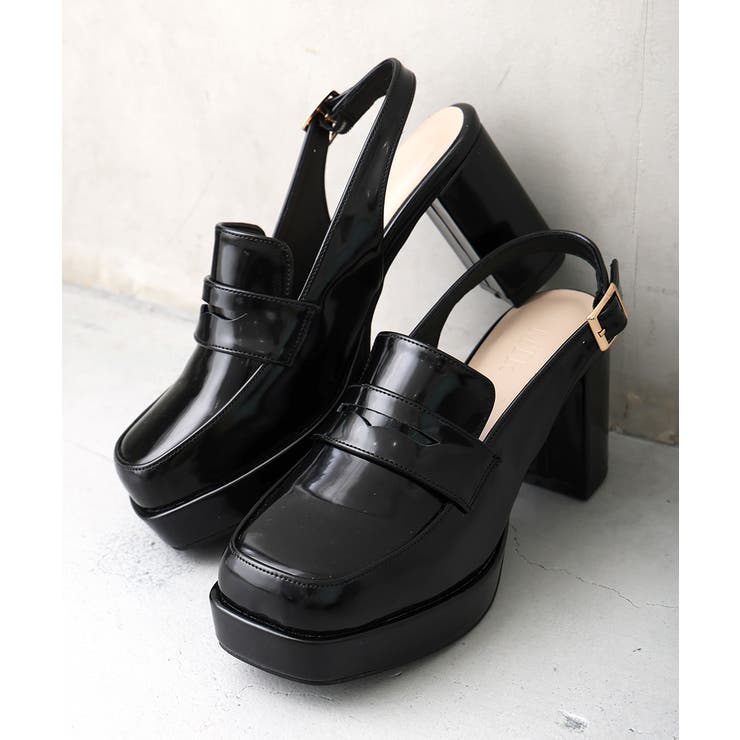 【25年秋冬新作】厚底 プラットフォーム スリングバック ローファーパンプス | DEMETER | 詳細画像4 