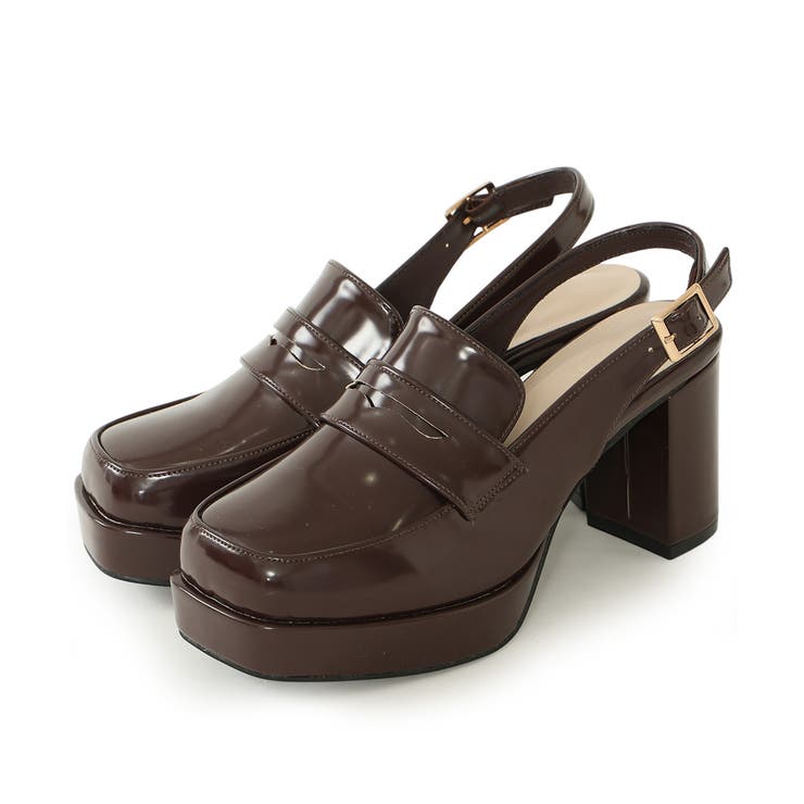 【25年秋冬新作】厚底 プラットフォーム スリングバック ローファーパンプス | DEMETER | 詳細画像43 