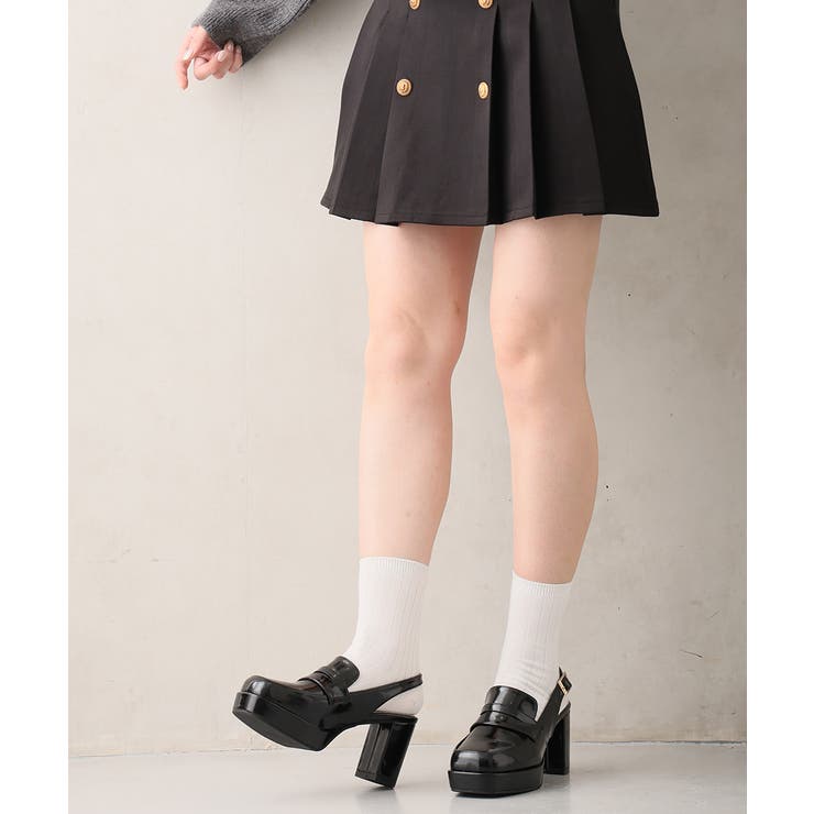 【25年秋冬新作】厚底 プラットフォーム スリングバック ローファーパンプス | DEMETER | 詳細画像8 