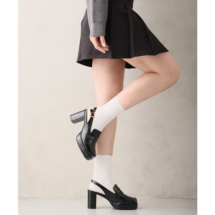 【25年秋冬新作】厚底 プラットフォーム スリングバック ローファーパンプス | DEMETER | 詳細画像9 