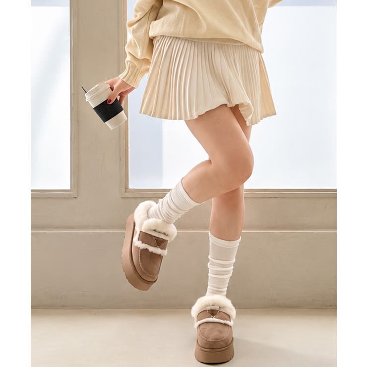 【26年秋冬新作】厚底 プラットフォーム プレート付き ファームートンシューズ | DEMETER | 詳細画像31 