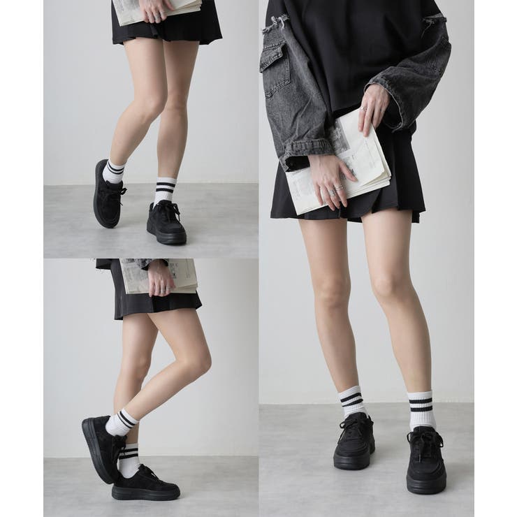 【25年春夏再販】軽量 厚底ソール ベーシック コートスニーカー | DEMETER | 詳細画像15 