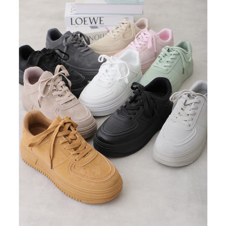 【25年春夏再販】軽量 厚底ソール ベーシック コートスニーカー | DEMETER | 詳細画像2 