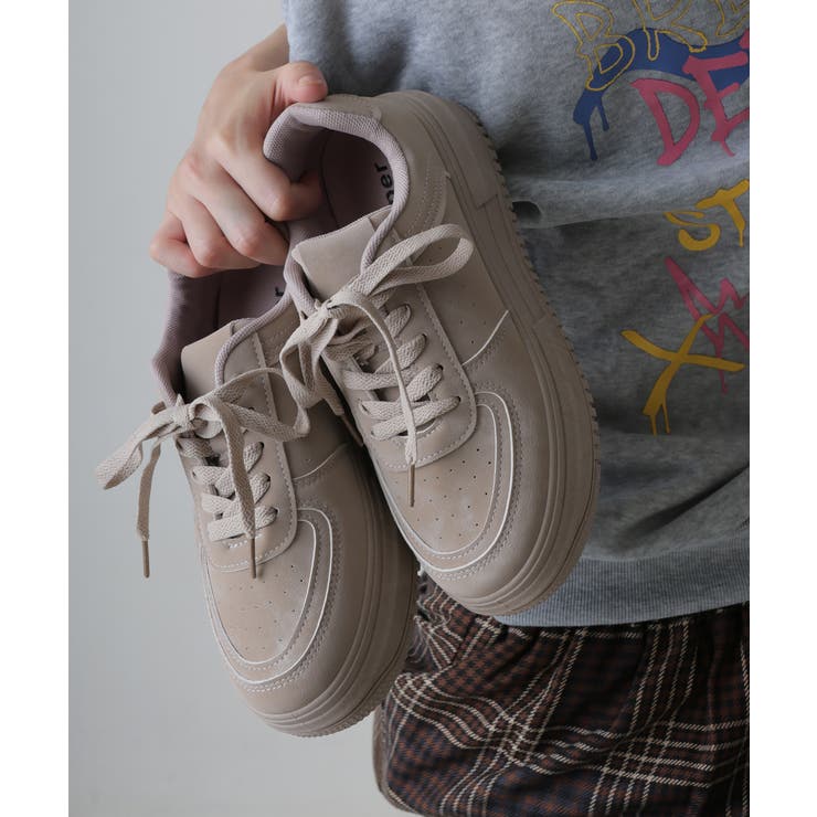 【25年春夏再販】軽量 厚底ソール ベーシック コートスニーカー | DEMETER | 詳細画像29 