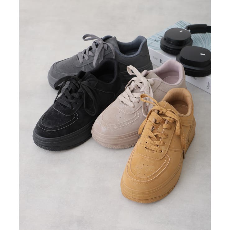 【25年春夏再販】軽量 厚底ソール ベーシック コートスニーカー | DEMETER | 詳細画像3 