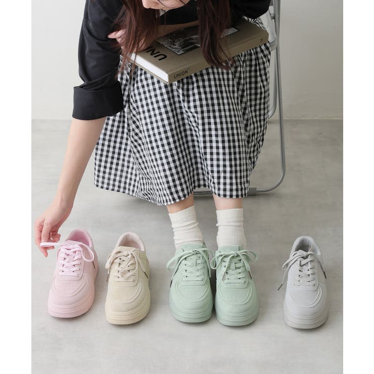 【25年春夏再販】軽量 厚底ソール ベーシック コートスニーカー | DEMETER | 詳細画像42 