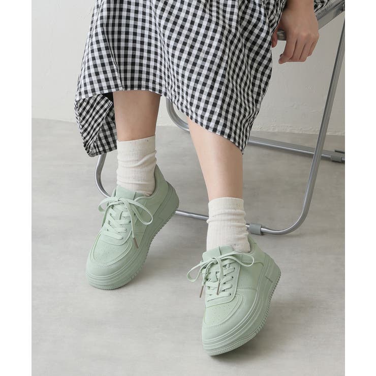 【25年春夏再販】軽量 厚底ソール ベーシック コートスニーカー | DEMETER | 詳細画像55 