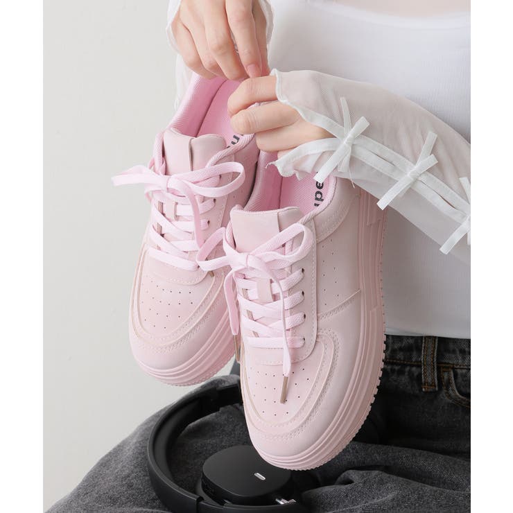 【25年春夏再販】軽量 厚底ソール ベーシック コートスニーカー | DEMETER | 詳細画像60 