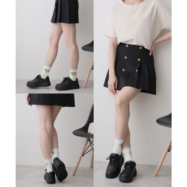 【25年春夏再販】軽量 厚底ソール ベーシック コートスニーカー | DEMETER | 詳細画像69 