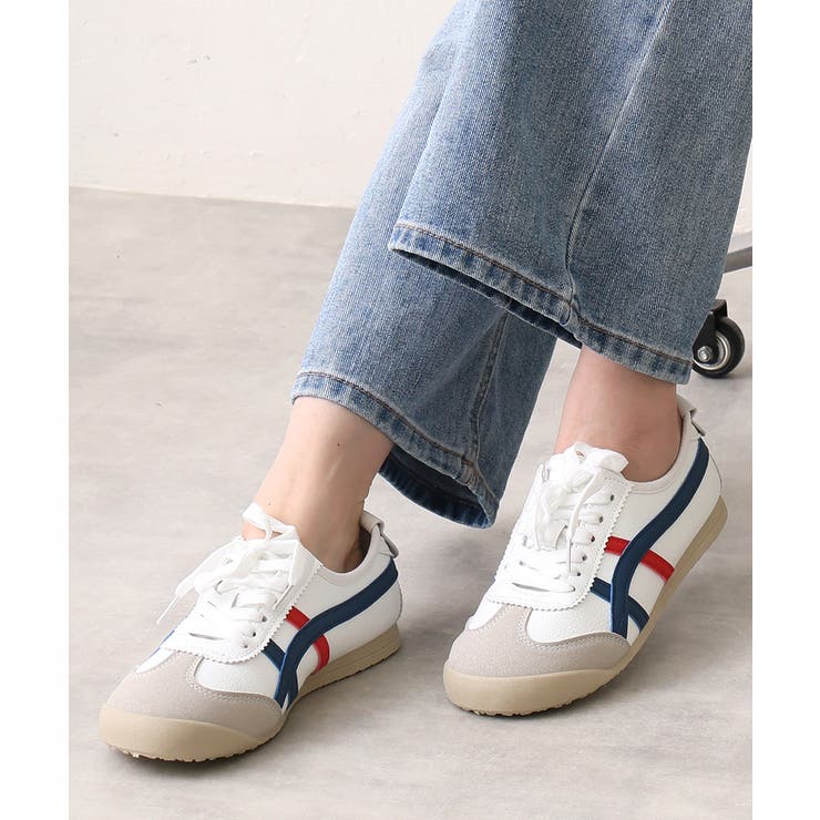 ホワイト/トリコ | 【26年春夏新作】軽量 配色デザイン ローカットスニーカー | DEMETER