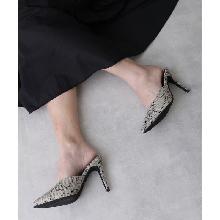 パイソン | 【25年春夏再販】10.0cm ポインテッドトゥ ピンヒール ミュール | DEMETER