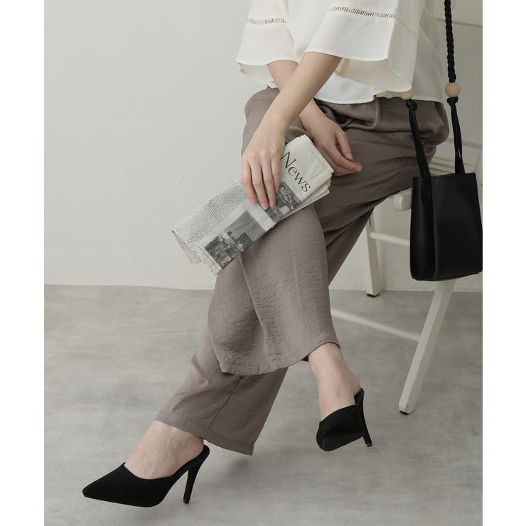 ブラックスエード | 【25年春夏再販】10.0cm ポインテッドトゥ ピンヒール ミュール | DEMETER