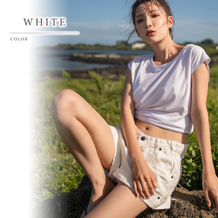 レースTシャツ、ビキニ、ショートパンツ4点セット レースレディース Lace Ladies 半袖 デニムショートパンツ付き