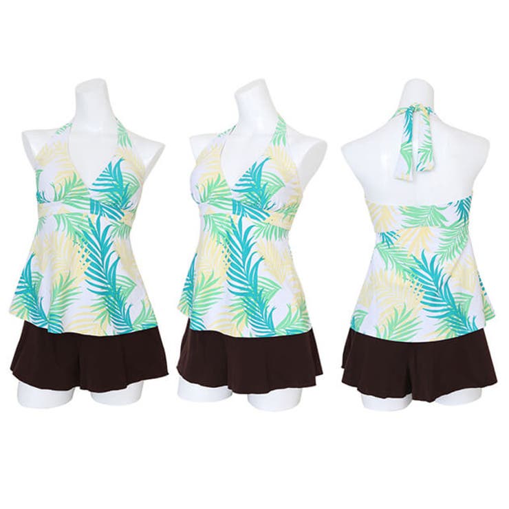 リーフ柄 カバーアップ付き タンキニ | レースレディース  | 詳細画像18 