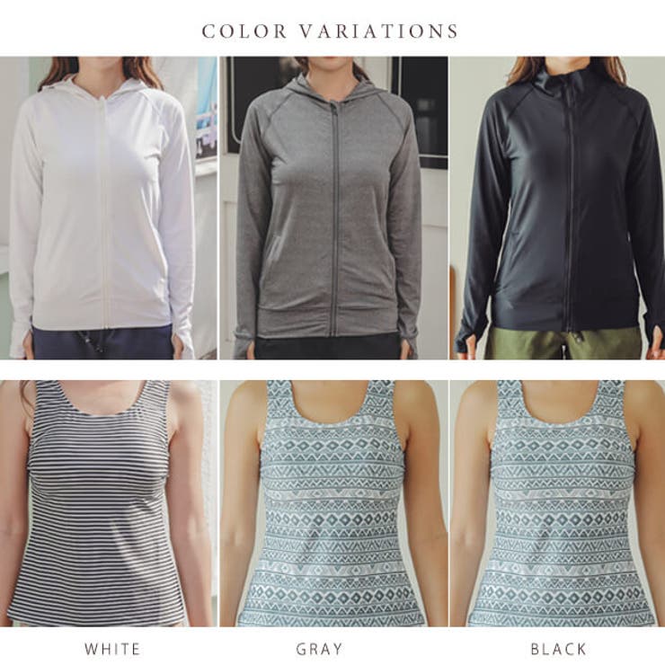 タンキニセパレート 長袖ラッシュガード ショートパンツ付き | レースレディース  | 詳細画像2 