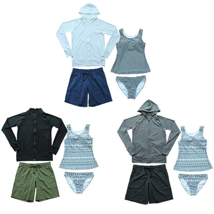 タンキニセパレート 長袖ラッシュガード ショートパンツ付き | レースレディース  | 詳細画像3 