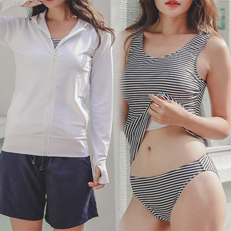 タンキニセパレート 長袖ラッシュガード ショートパンツ付き | レースレディース  | 詳細画像5 