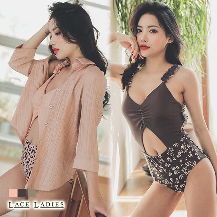 シャツ付き ワンピース水着2点セット かわいい | レースレディース  | 詳細画像1 