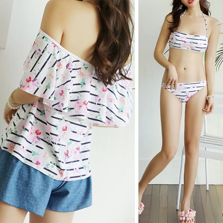 オフショルカバーアップ付 ビキニ 4点 | レースレディース  | 詳細画像10 