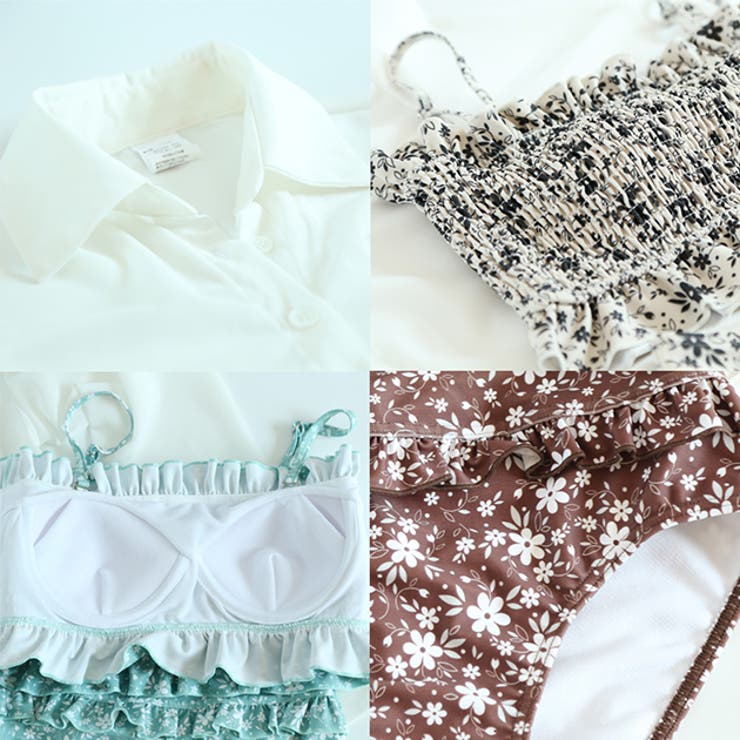 長袖シャツ付き 水着3点セット レディース水着 | レースレディース  | 詳細画像4 