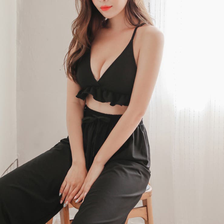 ロングパンツ付き ストライプハイウエストショーツ ビキニ水着3点セット | レースレディース  | 詳細画像8 