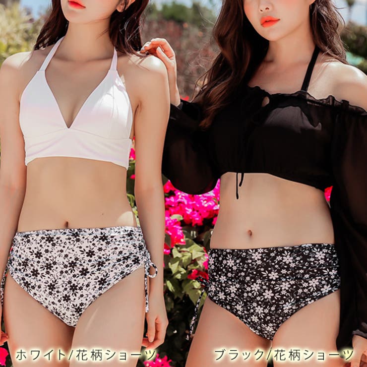 Rhode ビキニ ブラトップ ハイウエスト 上下セット 花柄 水着 Roxy - ROXY ロキシー ハイウェストビキニ 上下セット 花柄