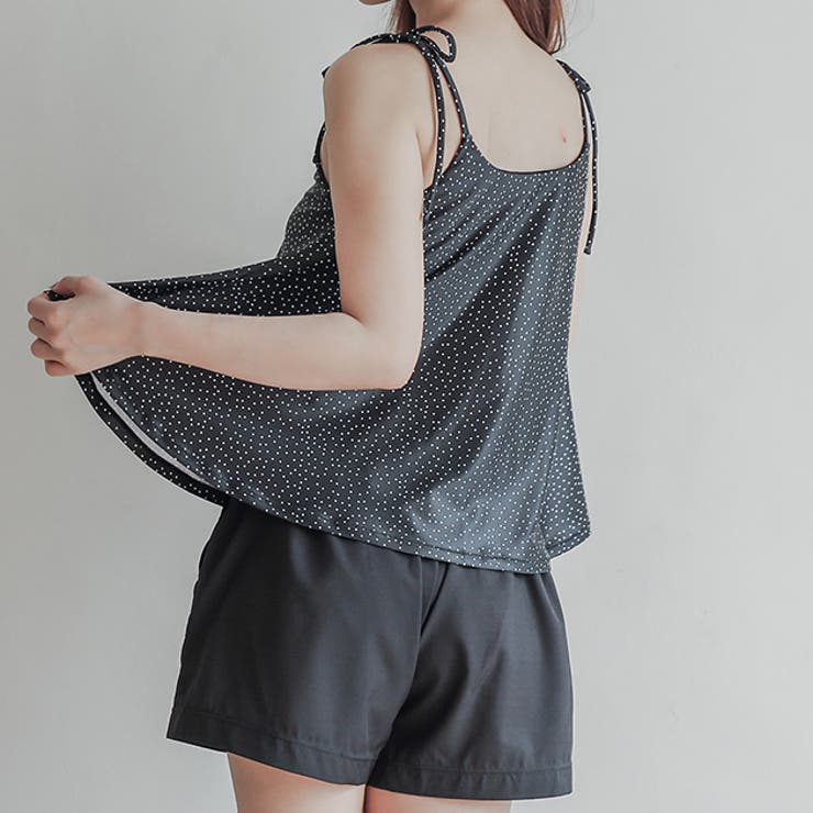キャミ、パンツ ショートパンツ付き キャミタイプ セパレート水着3点セット[品番