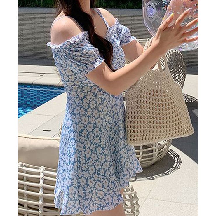 オフショルダー 花柄 シャーリング | レースレディース  | 詳細画像7 