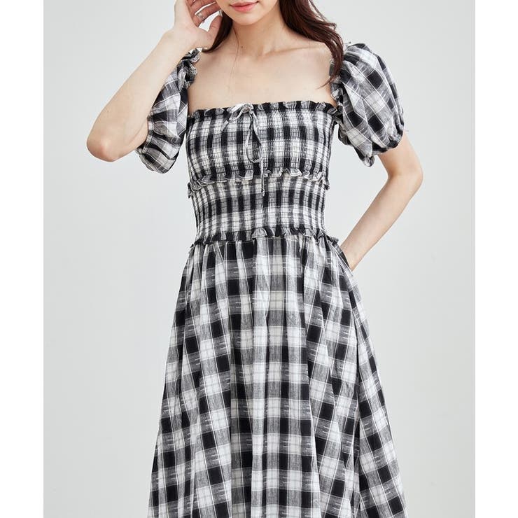 2way チェック柄 フロントリボン | レースレディース  | 詳細画像4 