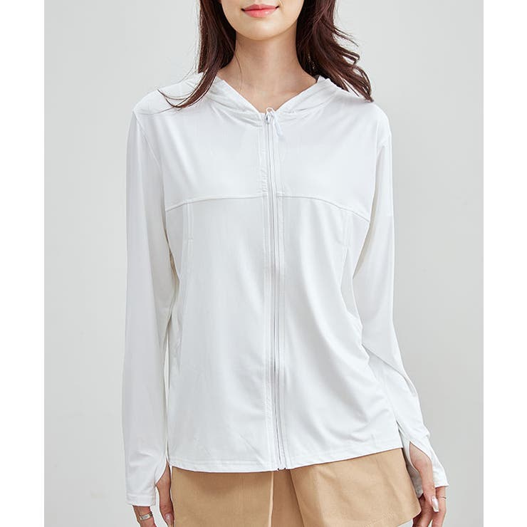 ジップアップ サムホール付き ラッシュガード | レースレディース  | 詳細画像13 