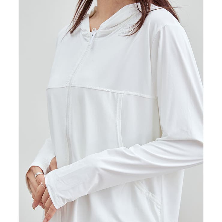 ジップアップ サムホール付き ラッシュガード | レースレディース  | 詳細画像18 