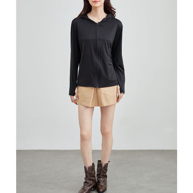 ジップアップ サムホール付き ラッシュガード | レースレディース  | 詳細画像5 