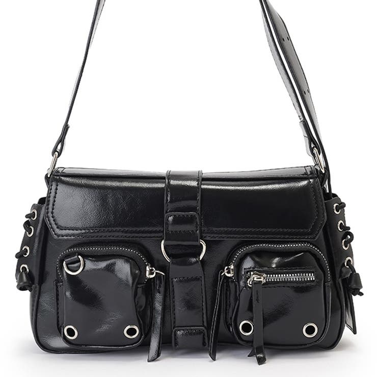 レザー調 ベルト付き 多ポケット | レースレディース  | 詳細画像1