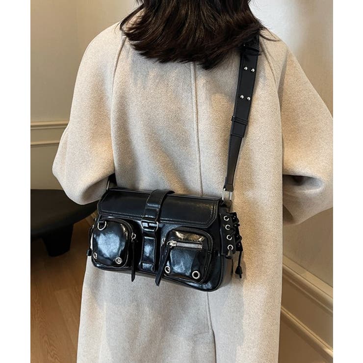 レザー調 ベルト付き 多ポケット | レースレディース  | 詳細画像4