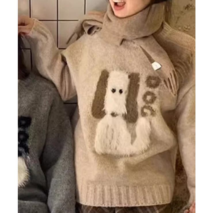 DOG柄 クルーネック ジャカード | レースレディース  | 詳細画像12 