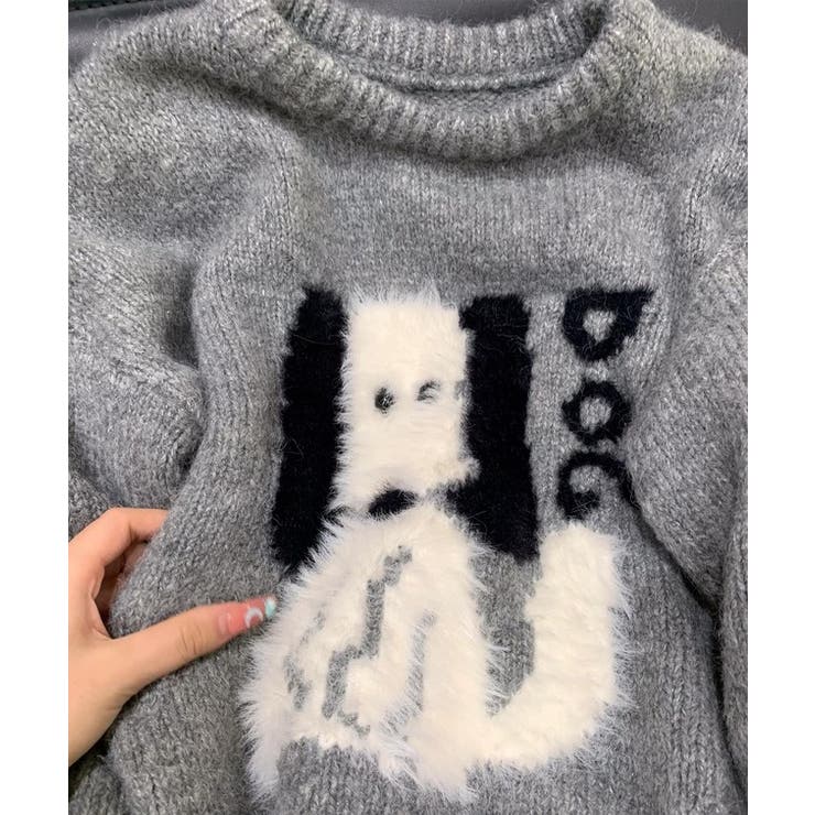 DOG柄 クルーネック ジャカード | レースレディース  | 詳細画像17 