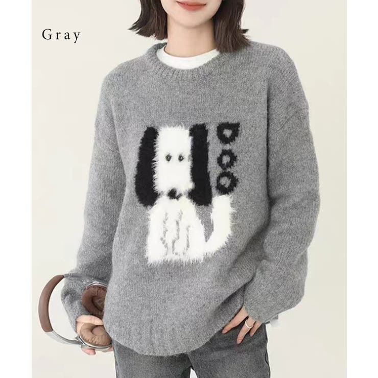 DOG柄 クルーネック ジャカード | レースレディース  | 詳細画像3 