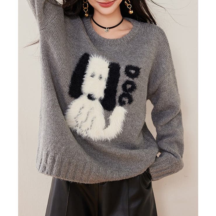 DOG柄 クルーネック ジャカード | レースレディース  | 詳細画像4 