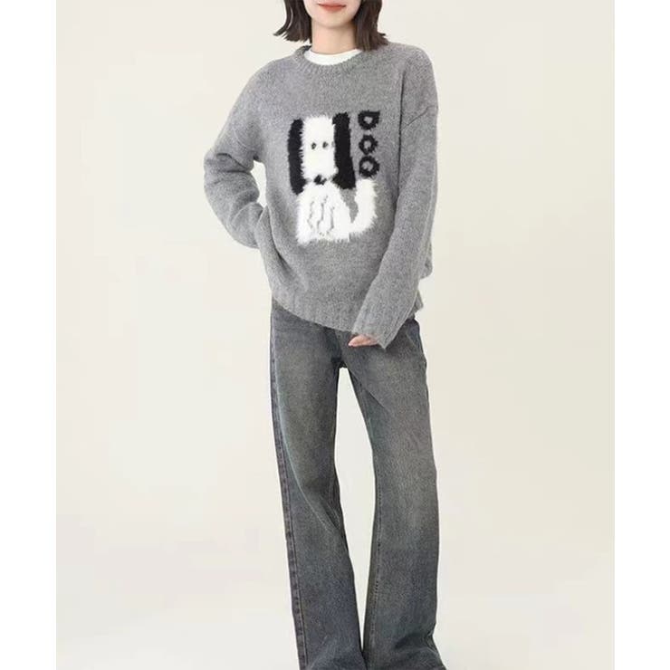 DOG柄 クルーネック ジャカード | レースレディース  | 詳細画像8 