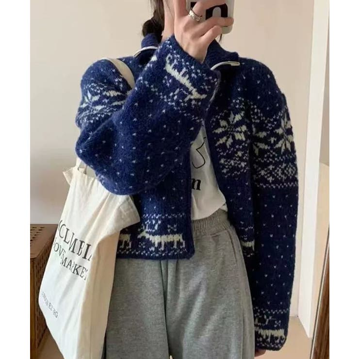 ノルディック柄 ダブルジップ 長袖 | レースレディース  | 詳細画像6 